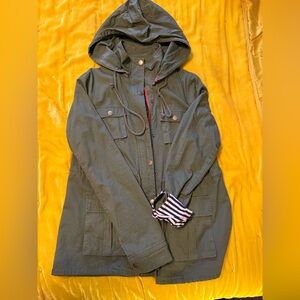 Market & Spruce Olive Utility Jacket with Hood